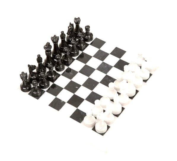 Chess Board, Black & White Onyx