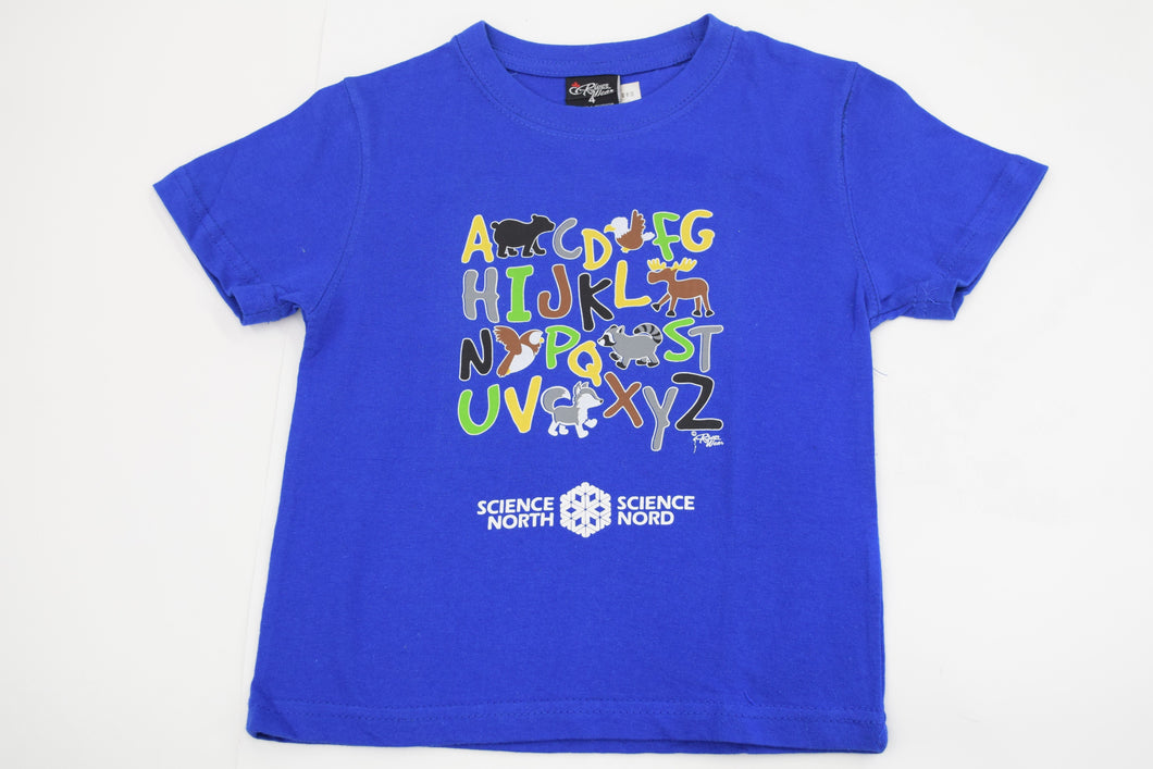 <transcy>T-shirt, alphabet animaux</transcy>